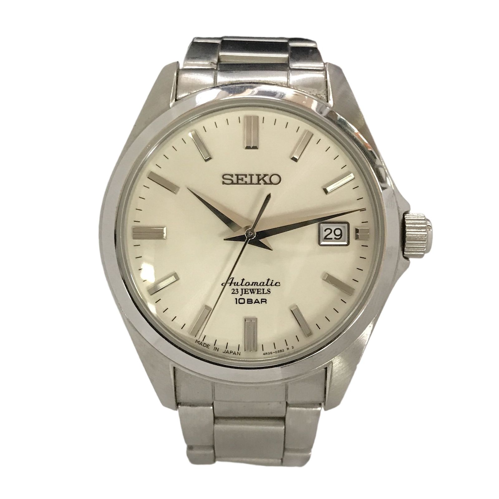 セイコー SEIKO メカニカル 4R35-03X0 シルバー 23 JEWELS 10BAR 自動