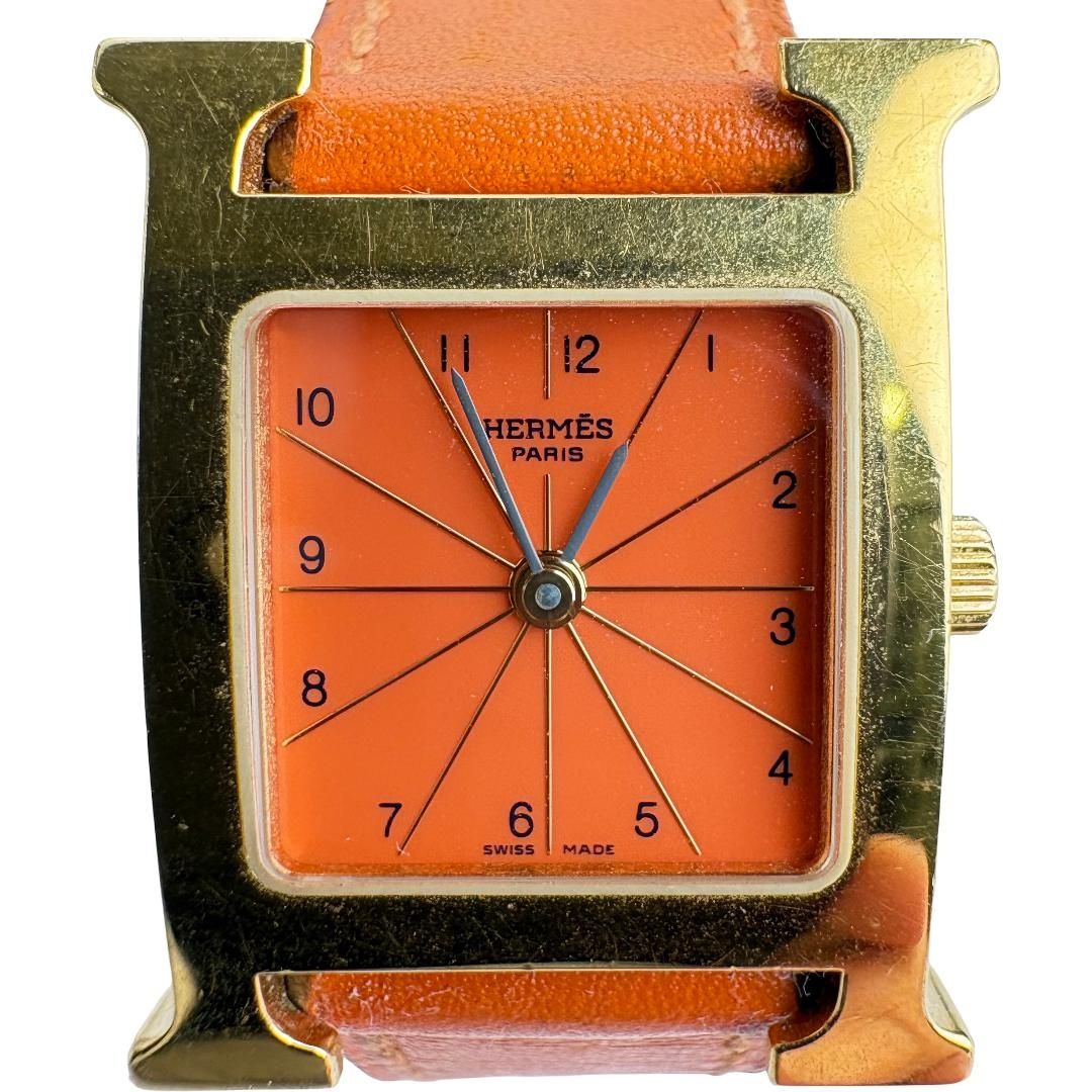 エルメス HERMES Hウォレット 時計 HH1.201 1964599 オレンジ・ゴールド レディース