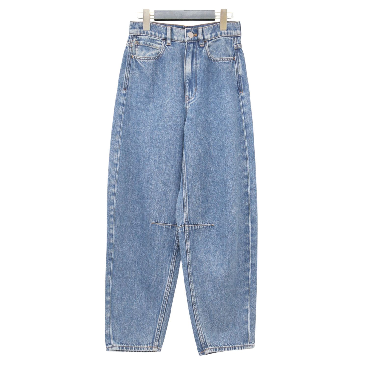 Theory セオリー パンツ 23(XS) 25春夏 リラックス デニム ドロップカーブ パンツ / RELAXED DENIM DROP CURVE PNT D A フルレングス コクーン ステッチ コットン ウォッシャブル 【レディース】【中古】