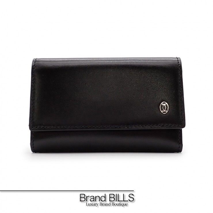 未使用品 Cartier カルティエ パシャライン 6連 キーケース L3000127 レザー ブラック シルバー金具 ユニセックス