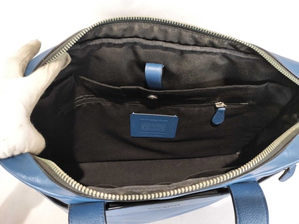 COACH コーチ ビジネスバッグ ハミルトン F54801 ブルー系 レザー