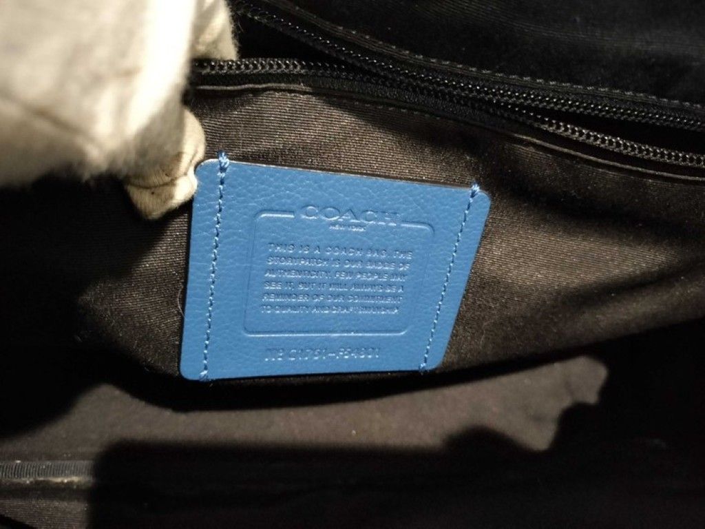 COACH コーチ ビジネスバッグ ハミルトン F54801 ブルー系 レザー
