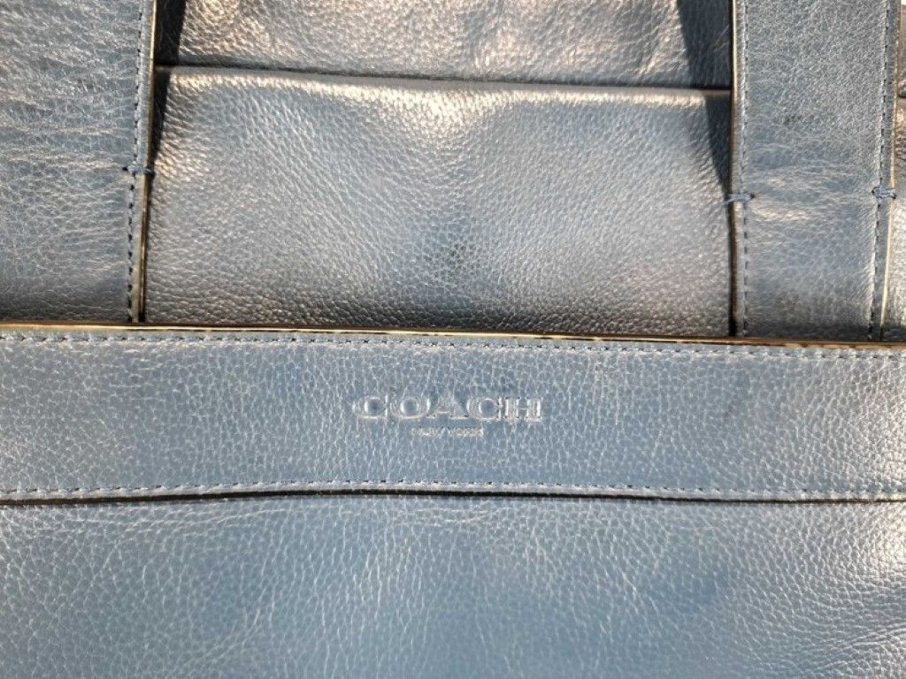 COACH コーチ ビジネスバッグ ハミルトン F54801 ブルー系 レザー