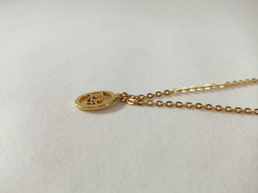 Christian Dior クリスチャンディオール ネックレス ロゴ ゴールド系 メタル レディース 美品 Christian Dior クリスチャンディオール ネックレス ロゴ ゴールド系 メタル レディース 美品