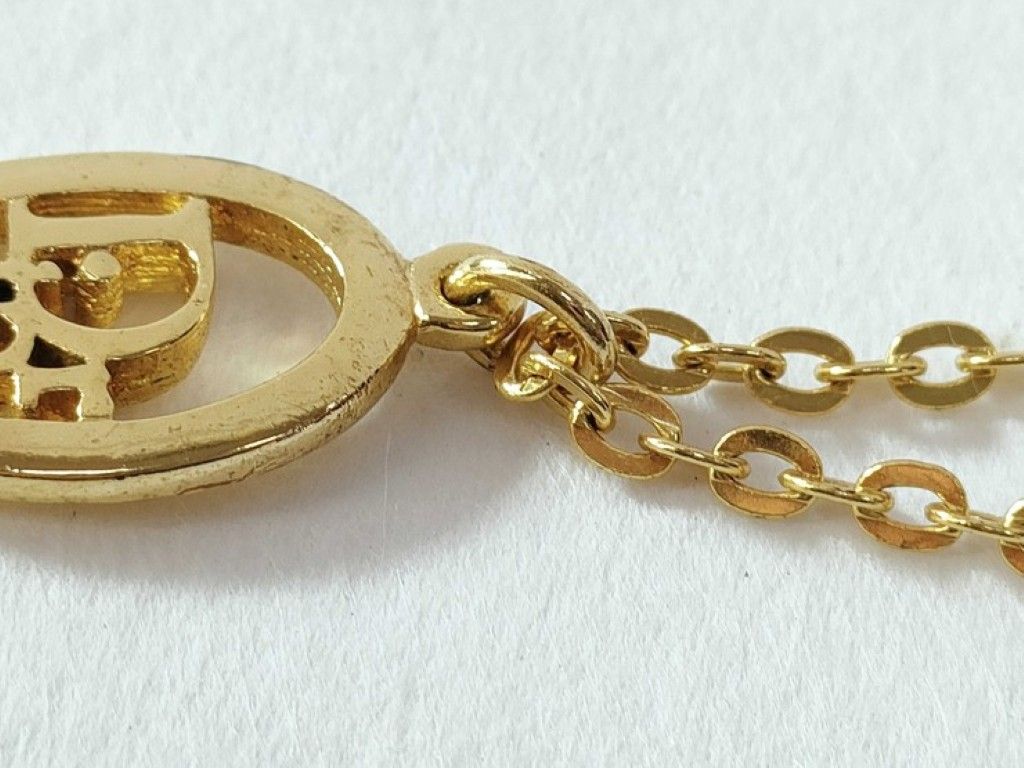 Christian Dior クリスチャンディオール ネックレス ロゴ ゴールド系 メタル レディース 美品 Christian Dior クリスチャンディオール ネックレス ロゴ ゴールド系 メタル レディース 美品
