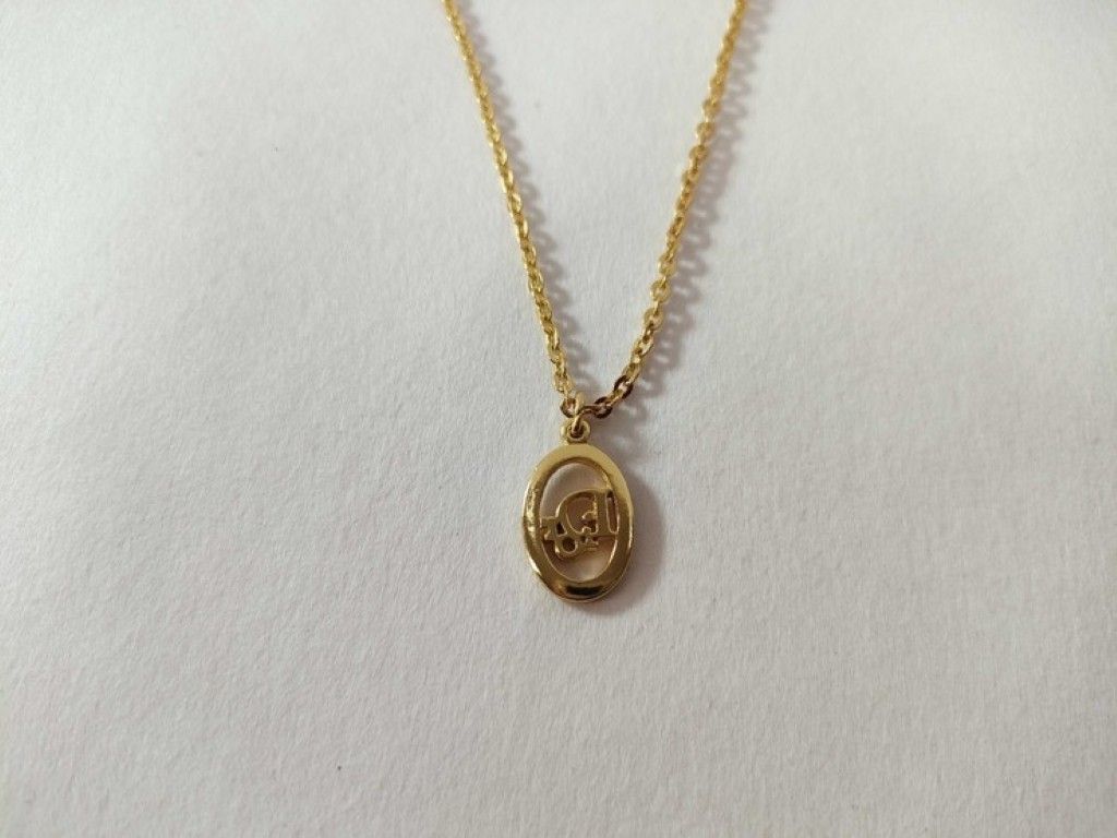Christian Dior クリスチャンディオール ネックレス ロゴ ゴールド系 メタル レディース 美品 Christian Dior クリスチャンディオール ネックレス ロゴ ゴールド系 メタル レディース 美品