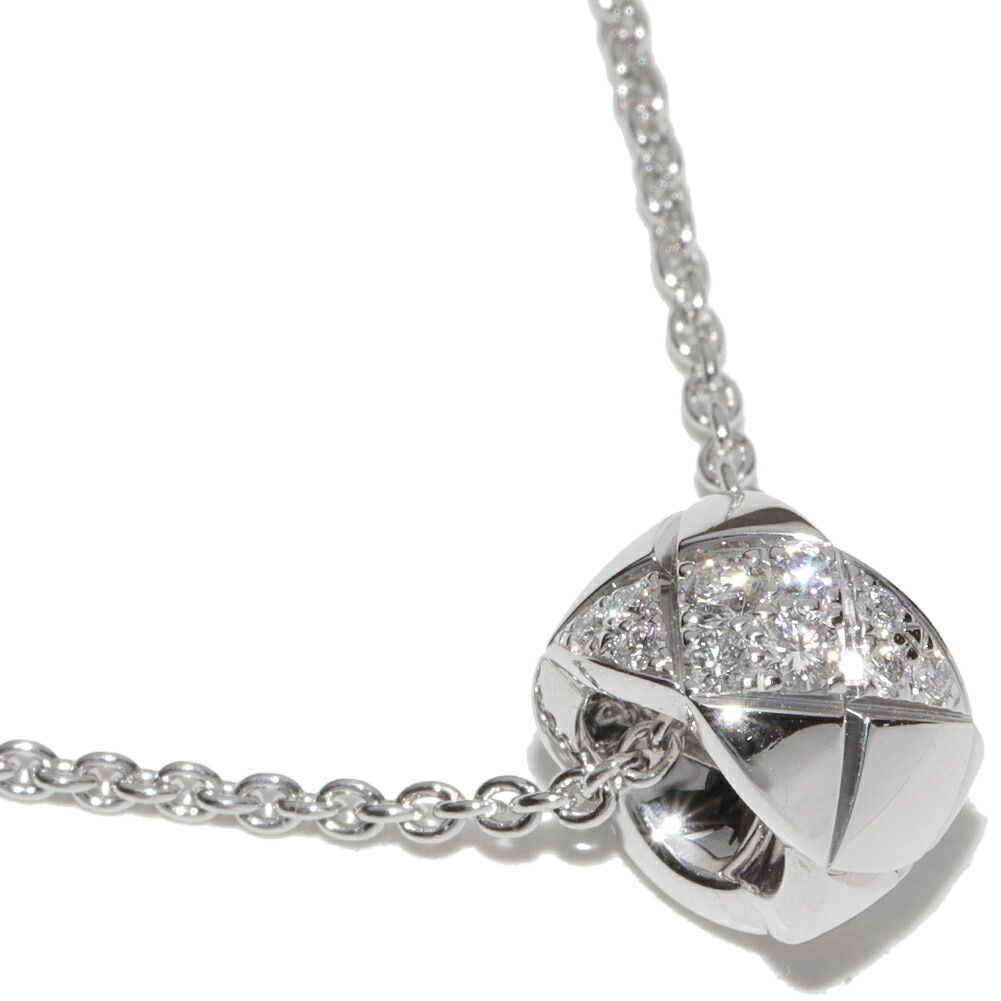 シャネル ペンダントネックレス K18WG ダイヤ10P(約0.08ct) ココクラッシュ ペンダントネックレス J13701