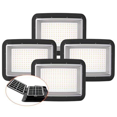 ★新品★HIKARI 充電式LED投光器 500Wクラス 46800LM ソーラー充電＆Type-C対応 折りたたみソーラーパネル付き アーチ型広角発光 IP66防水 防災・キャンプ・工事現場用 4個「A-ARC-GY-LEDx4」 9259e71e