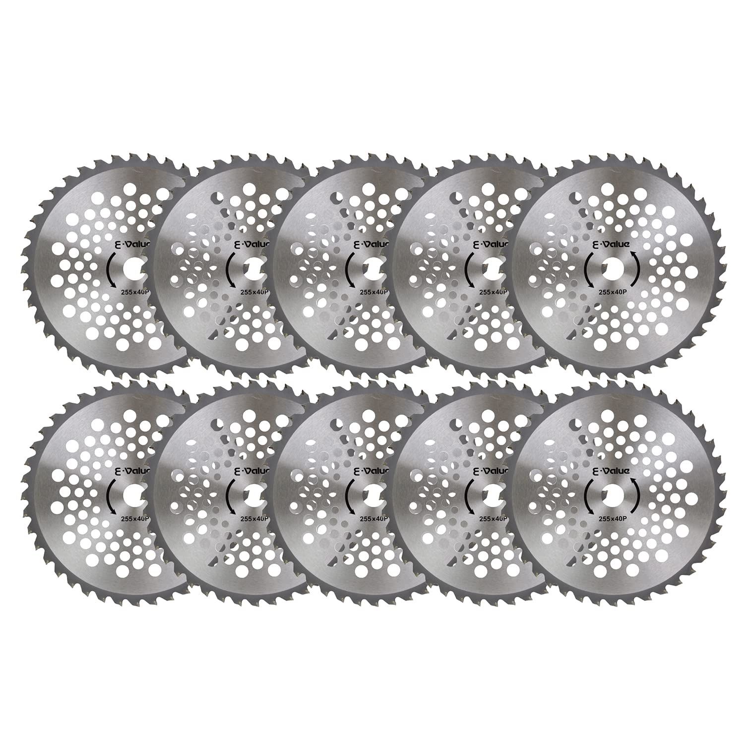 ★新品★イーバリュー(E-Value) 刈払作業用 軽量タイプチップソー 草刈り用 10枚組 255mm 25cc以上推奨 ETT-255mm×40P×10P ed51b534