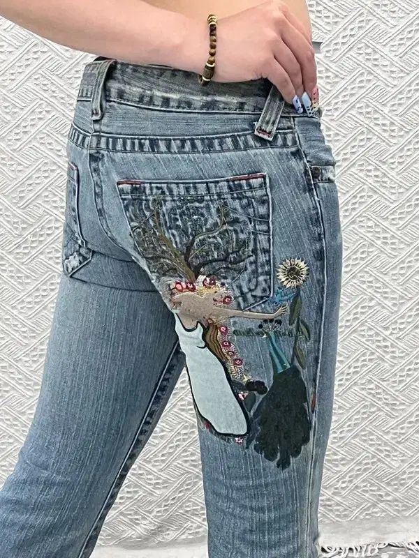 トゥルーレリジョン レア Y2K レトロ ガディス 刺繍 デニムパンツ 26インチ C13086