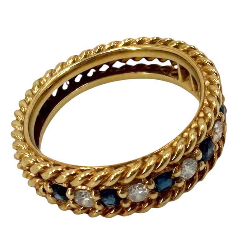 クリスチャンディオール 指輪 レディース ツイスト アクセサリー ジュエリー Au750 18金YG Christian Dior K18イエローゴールド ダイヤモンド 約8号 約4.9g【中古品】