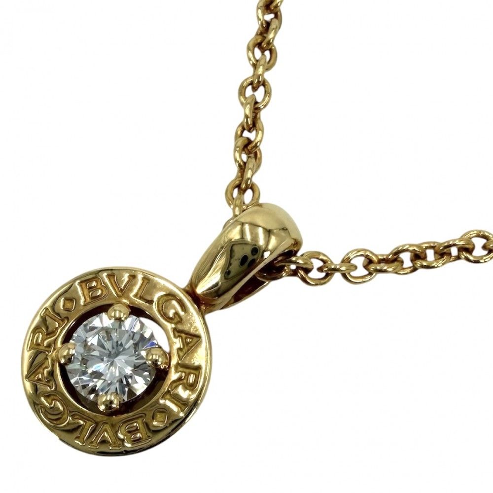 ブルガリ ネックレス レディース ブルガリブルガリ 1Pダイヤ ジュエリー アクセサリー 18金YG Au750 BVLGARI K18イエローゴールド ダイヤモンド 約8.4g【中古品】