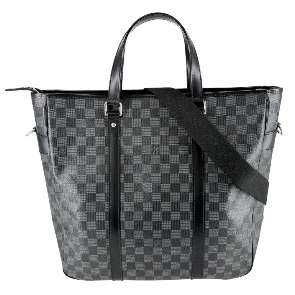 ルイヴィトン ビジネスバッグ メンズ タダオ ハンドバッグ ショルダーバッグ 肩掛け 斜め掛け 2WAY ブリーフケース LOUIS VUITTON N51192 ダミエグラフィットキャンバス ブラック 黒 シルバー金具【中古品】