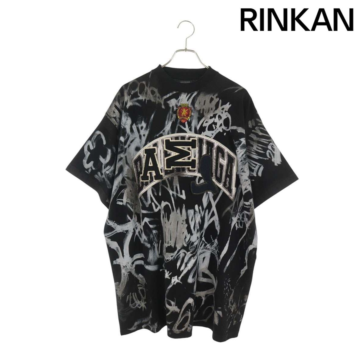 バレンシアガ 739028 TOVA7 スケーターグラフィックオーバーサイズTシャツ メンズ 2