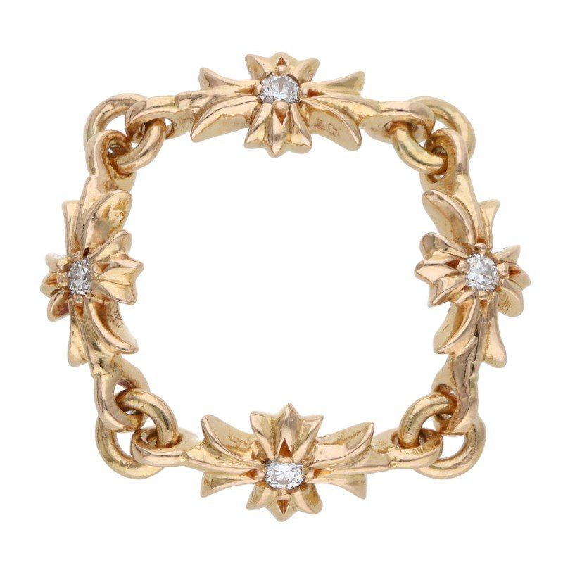クロムハーツ 22K RING TNY E CH PLS DIA/タイニーECHプラス ダイヤ 