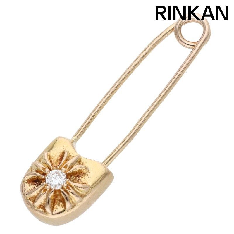 クロムハーツ 22K SAFETY PIN S 1DIA/22Kスモールセーフティピン 1ダイヤ/ゴールドネックレストップ メンズ
