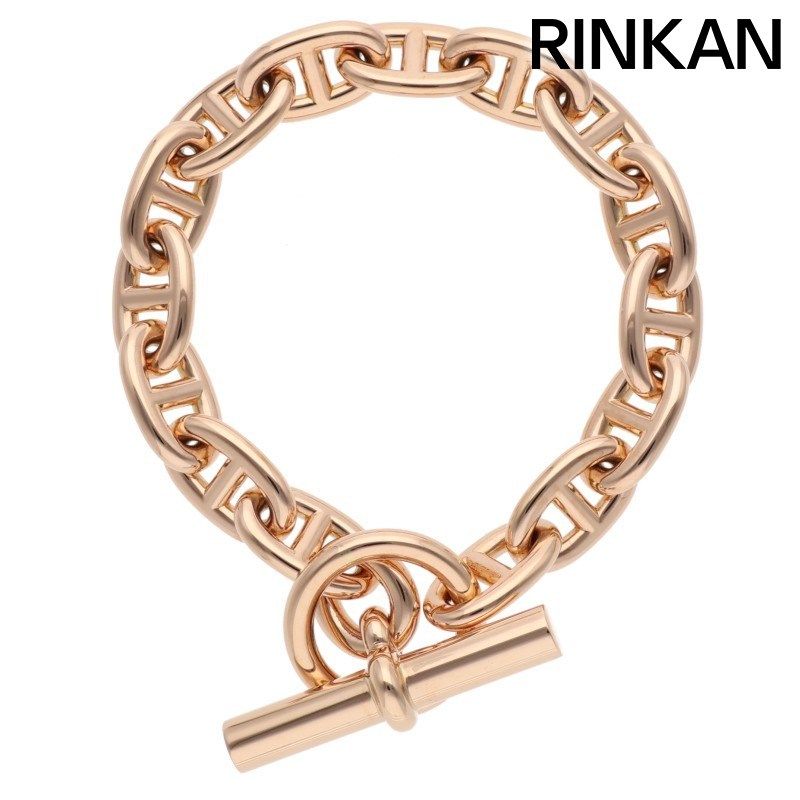 エルメス Chaine d'Ancre MM K18PGシェーヌダンクルMMブレスレット メンズ 15LINK