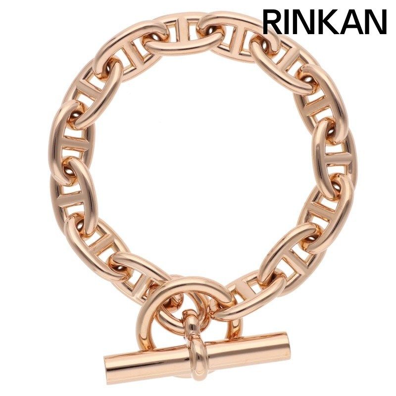 エルメス Chaine d'Ancre MM K18PGシェーヌダンクルMMブレスレット メンズ 14LINK