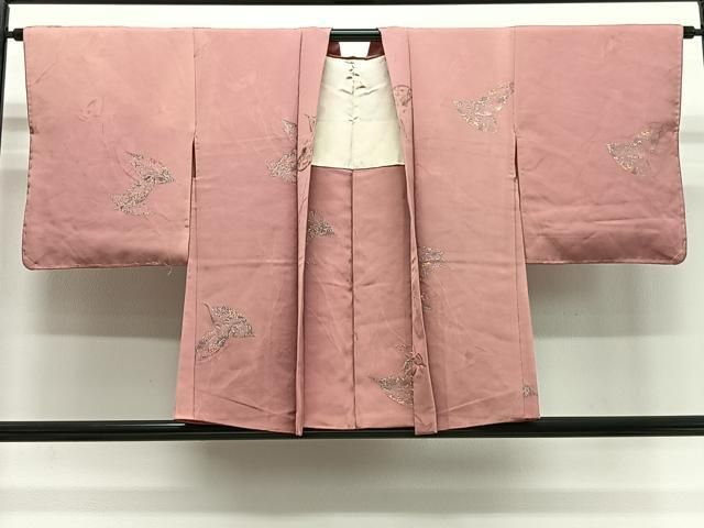 平和屋着物＃羽織　寿光織　枝葉文　金銀糸　正絹　逸品　CABG3996ua
