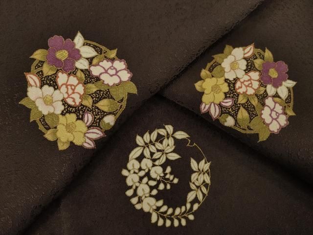 平和屋着物●上質な小紋　花丸文　金彩　正絹　逸品　AABI9644ck 28,730円