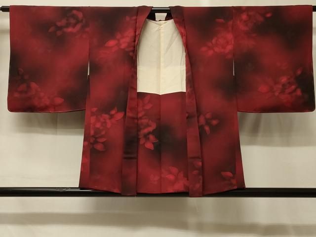 平和屋着物＃羽織　地紋起こし　草花文　暈し染め　反端付き　正絹　逸品　CABG8258in