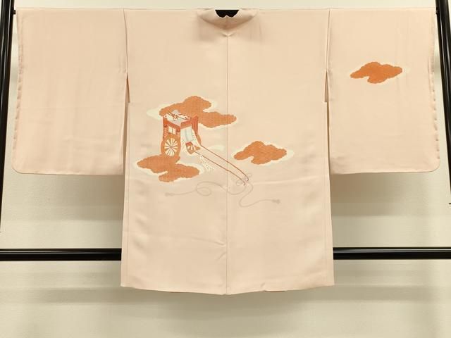 平和屋着物＃羽織　雲取り御所車文　正絹　逸品　未使用　CABH6831in