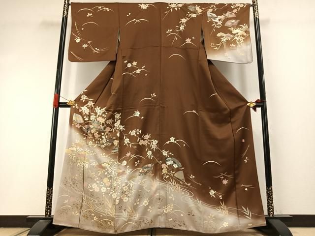 平和屋着物●訪問着　作家物　扇面花文　暈し染め　金彩　正絹　逸品　AABI9281fy 27,300円