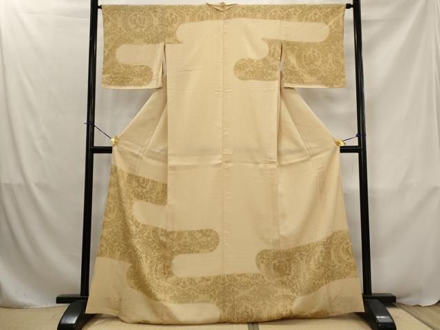 平和屋着物▽訪問着　単衣　エ霞鳳凰花文　正絹　逸品　AABJ8753st