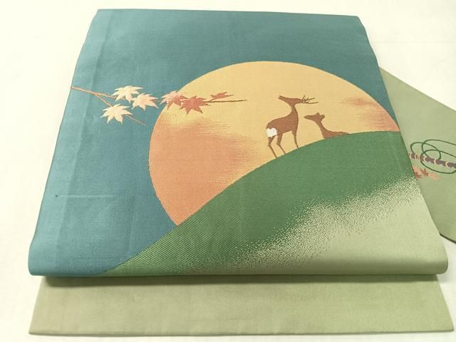 平和屋着物●九寸名古屋帯　夕霧　正絹　逸品　CABJ7523vp