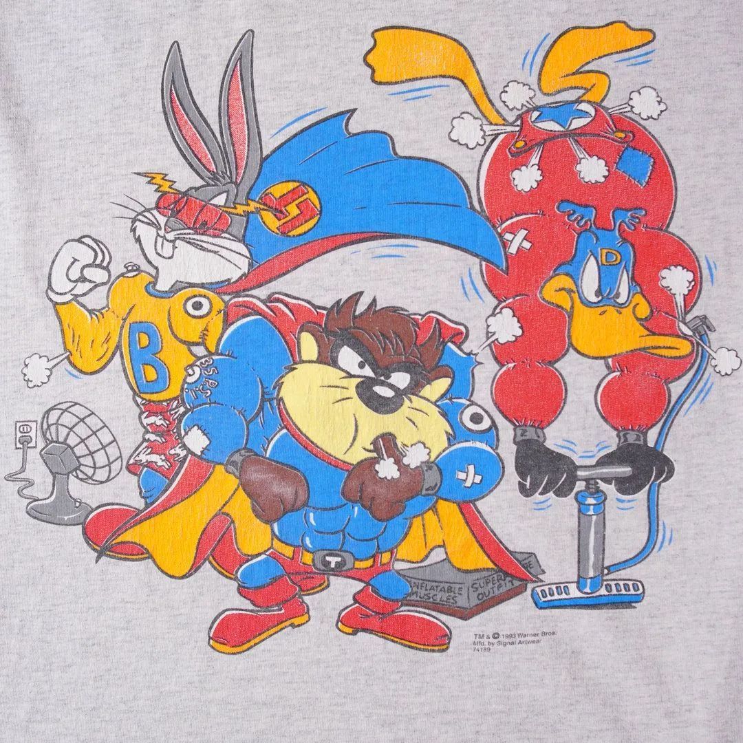 90s USA製 1993年製 ルーニーテューンズ Tシャツ XL グレー