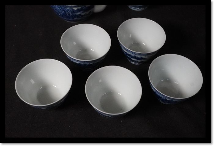 煎茶道具 染め付け 茶器 湯呑 山水画 平安 徳泉造 京焼 共箱 - メルカリ