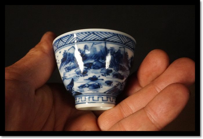 煎茶道具 染め付け 茶器 湯呑 山水画 平安 徳泉造 京焼 共箱 - メルカリ