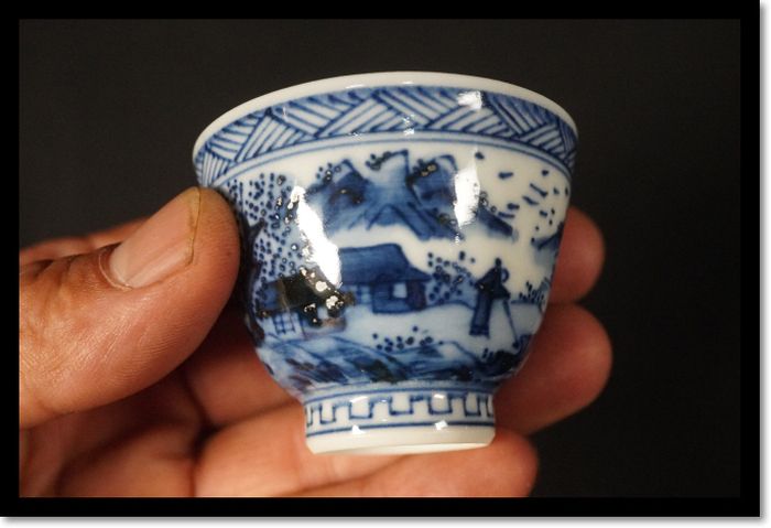 煎茶道具 染め付け 茶器 湯呑 山水画 平安 徳泉造 京焼 共箱 - メルカリ