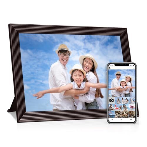 デジタルフォトフレーム 10.1インチ フォトフレーム WiFi タッチパネル スマホから送るIPS広視野角 1280*800解像度 ストレージ内蔵 32GB大容量 最新のFRAMEOシステム 家族、友たち写真共有 写真/動画/音楽再生/友たち共有/時計/Ju