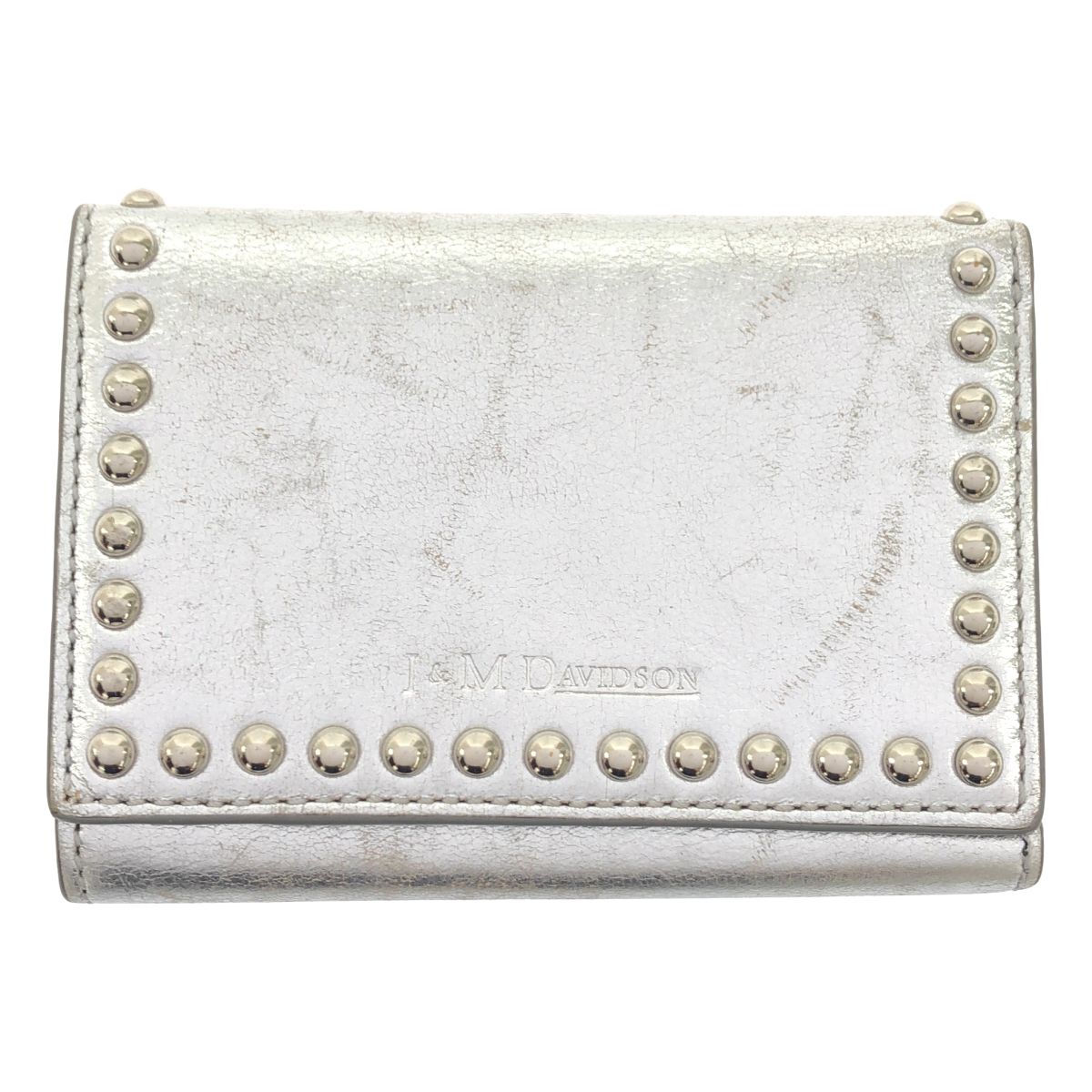 J&M DAVIDSON ジェイアンドエムデヴィッドソン FOLD WALLET WITH STUDS スタッズ コンパクトウォレット 財布 シルバー 7,020円