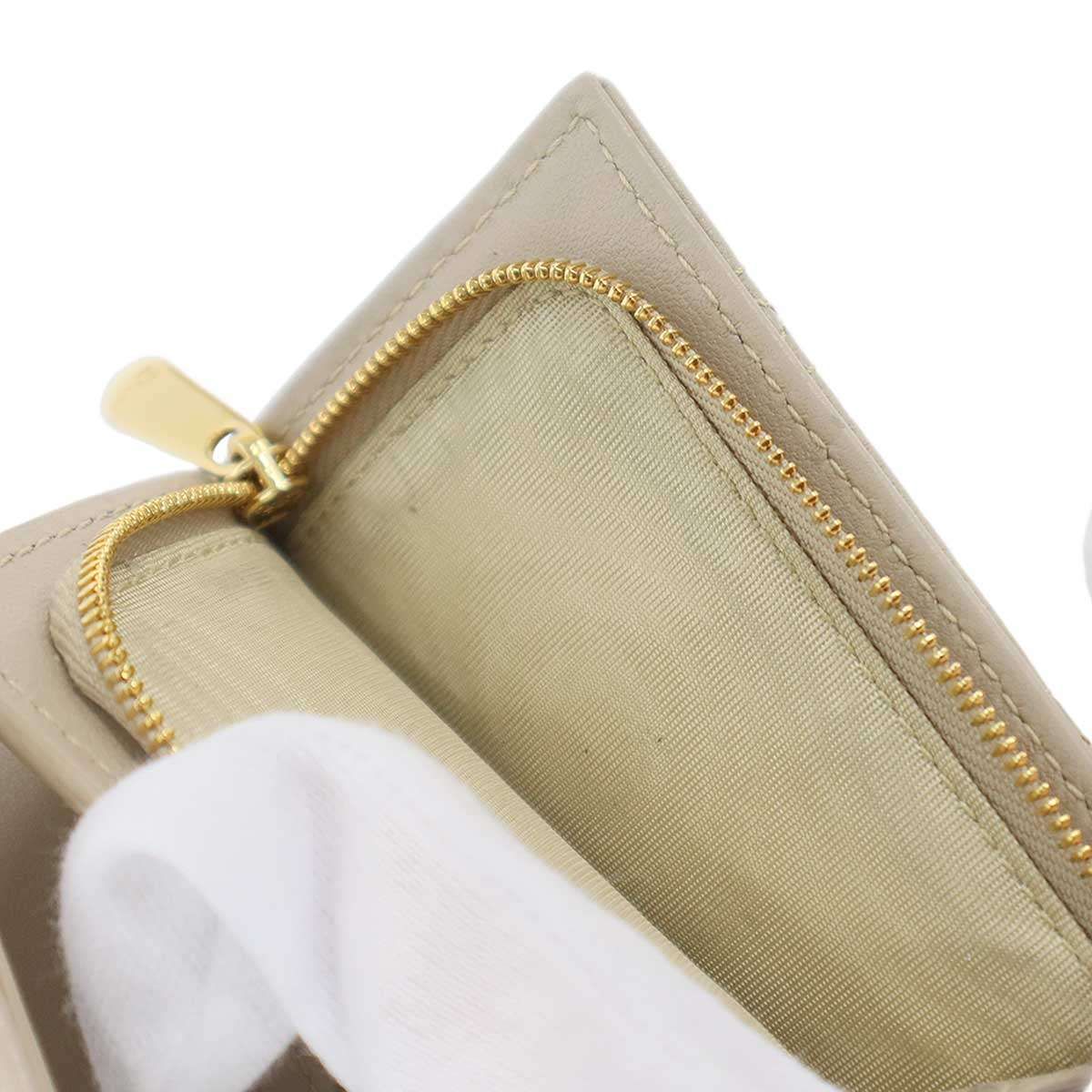 Christian Dior クリスチャンディオール Dior Caro Veronia カロ カナージュ キルティングコンパクトウォレット ベージュ