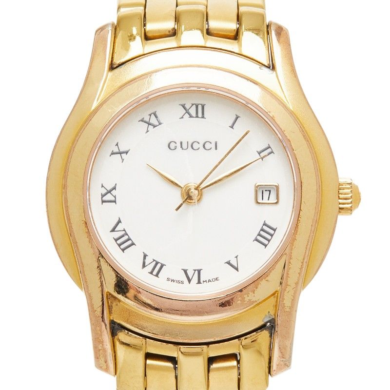 グッチ Gクラス 腕時計 5400L ゴールド ステンレススチール メッキ レディース GUCCI【1-0274404】