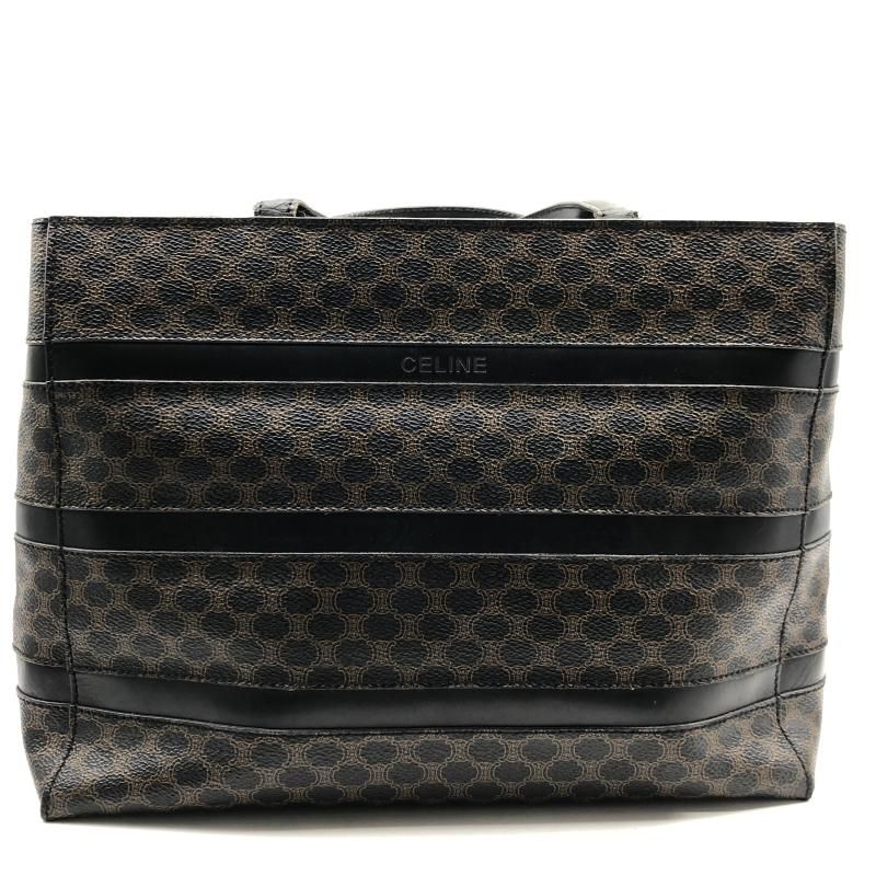 【中古】CELINE トートバッグ マカダム柄 PVC セリーヌ ブラウン[17]