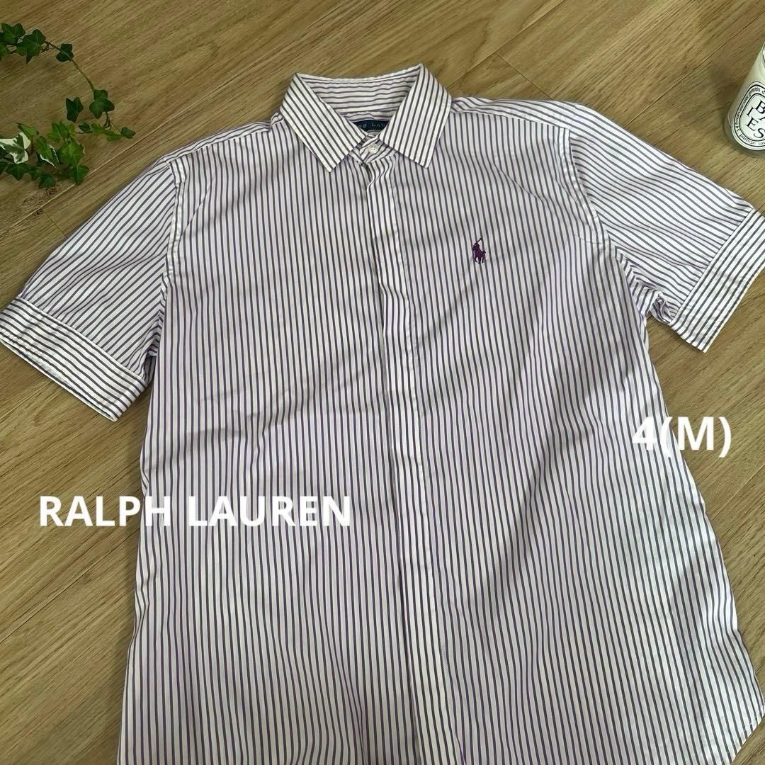RALPH LAUREN ラルフローレン ポニー刺繍ストライプ半袖シャツ4（M