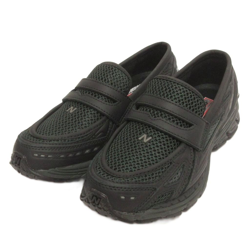 ニューバランス NEW BALANCE 美品 ローファー スリッポン コイン U1906LAI 黒 ブラック 23.5cm