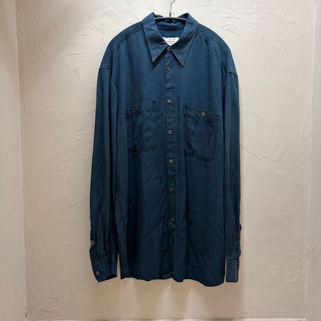 【最終値下】Ermenegildo Zegna ネイビー 長袖シャツ 39 Ermenegildo Zegna エルメネジルドゼニア Long Sleeve Shirt 長袖