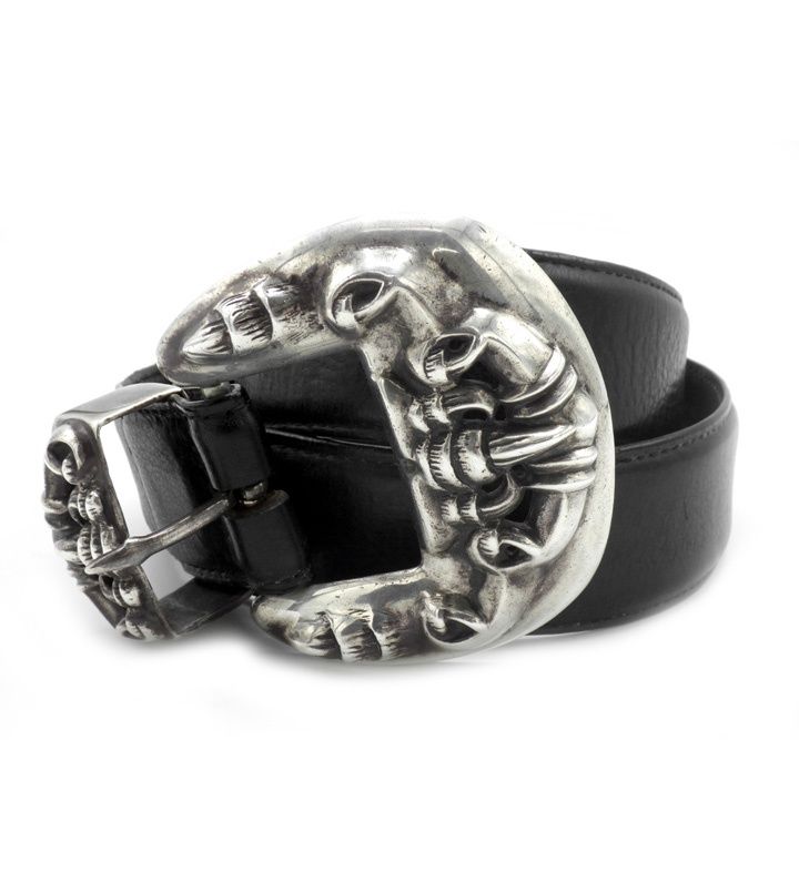 クロムハーツ CHROME HEARTS 【 BLT CROW 3PC 】 クロウ 3PC オールド レザー ベルト w27558