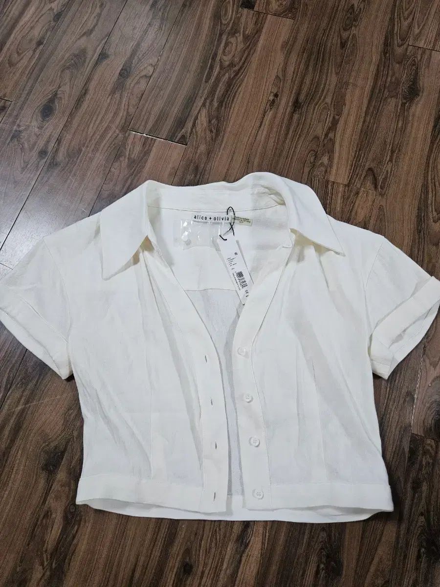 新品 アリスアンドオリビア (Alice+Olivia) 白 半袖 シャツ xs