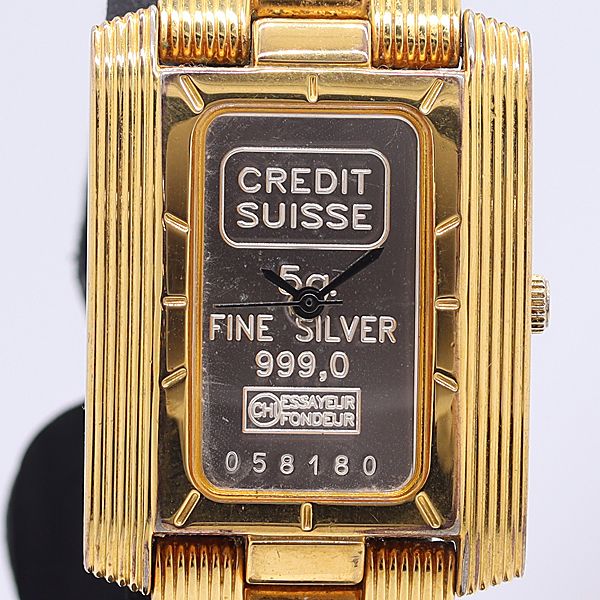 稼働 クレディ スイス CREDIT SUISSE / 5g FINE SILVER 999.0 QZ シルバー文字盤 レディース腕時計 0561000 7ERT SMB ABC26868 7,300円