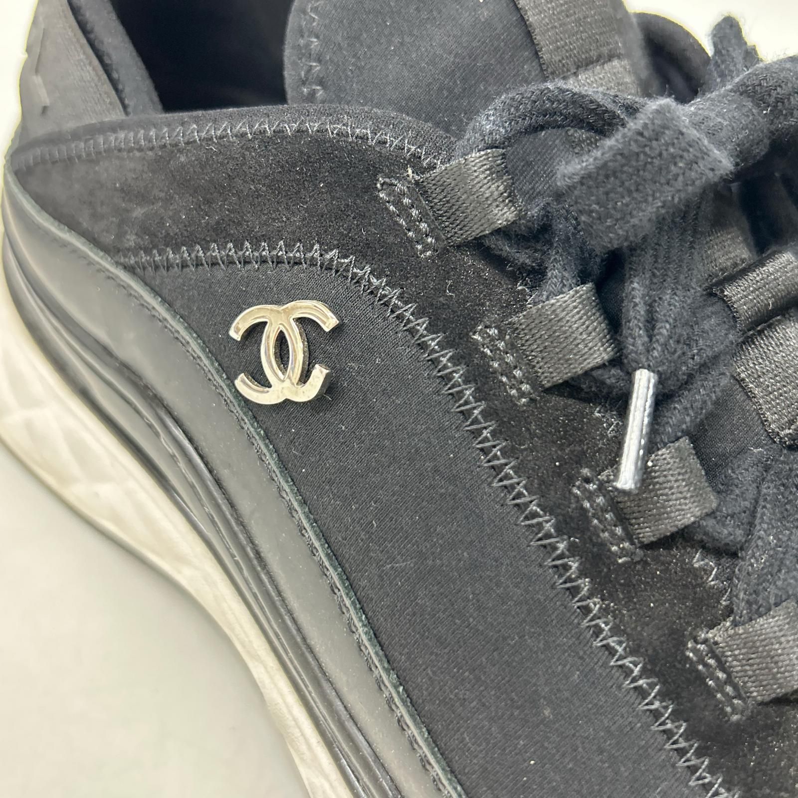 CHANEL シャネル G35618 ココマーク ミックスファイバー ローカット
