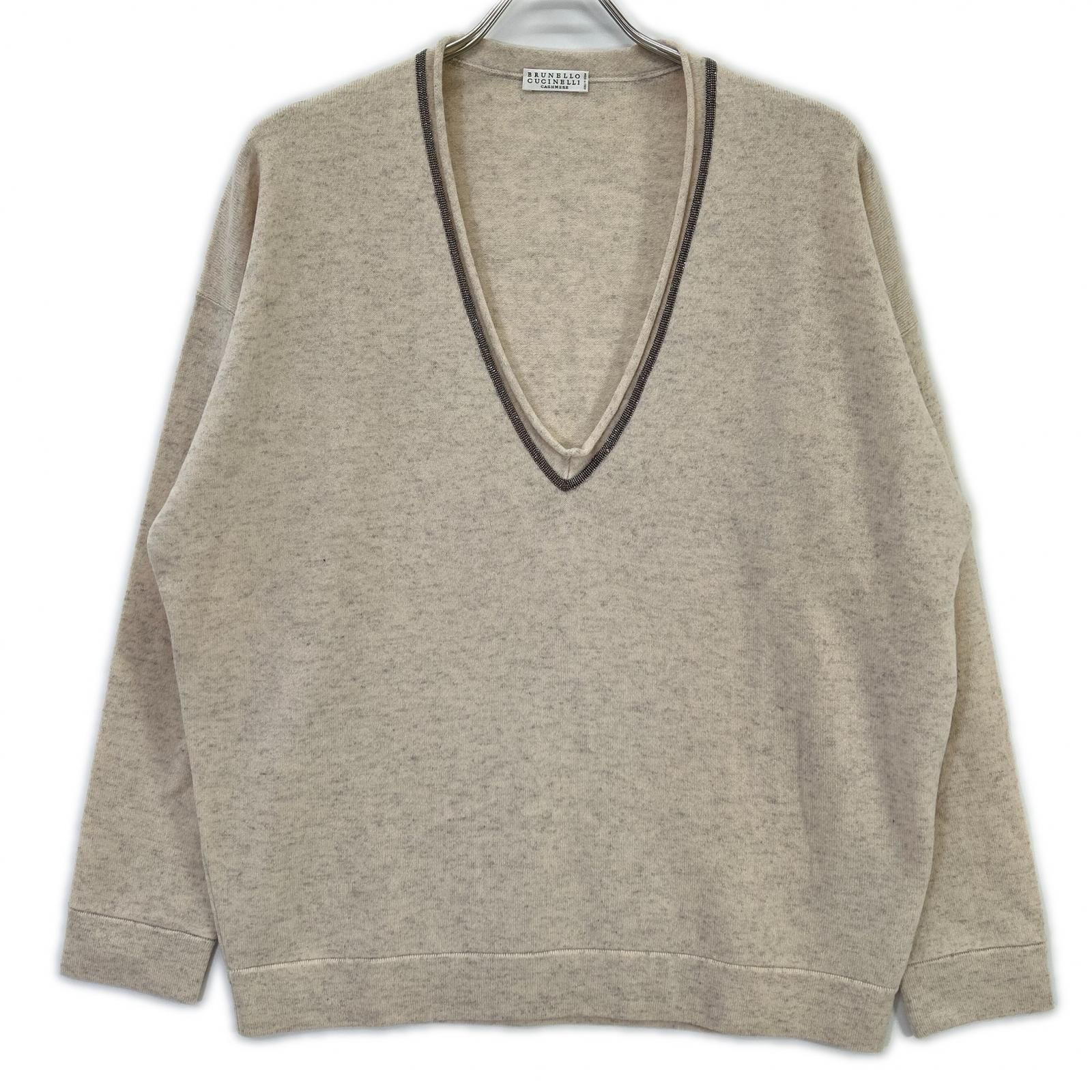 BRUNELLO CUCINELLI ブルネロクチネリ モニーレ装飾 Vネック カシミヤ