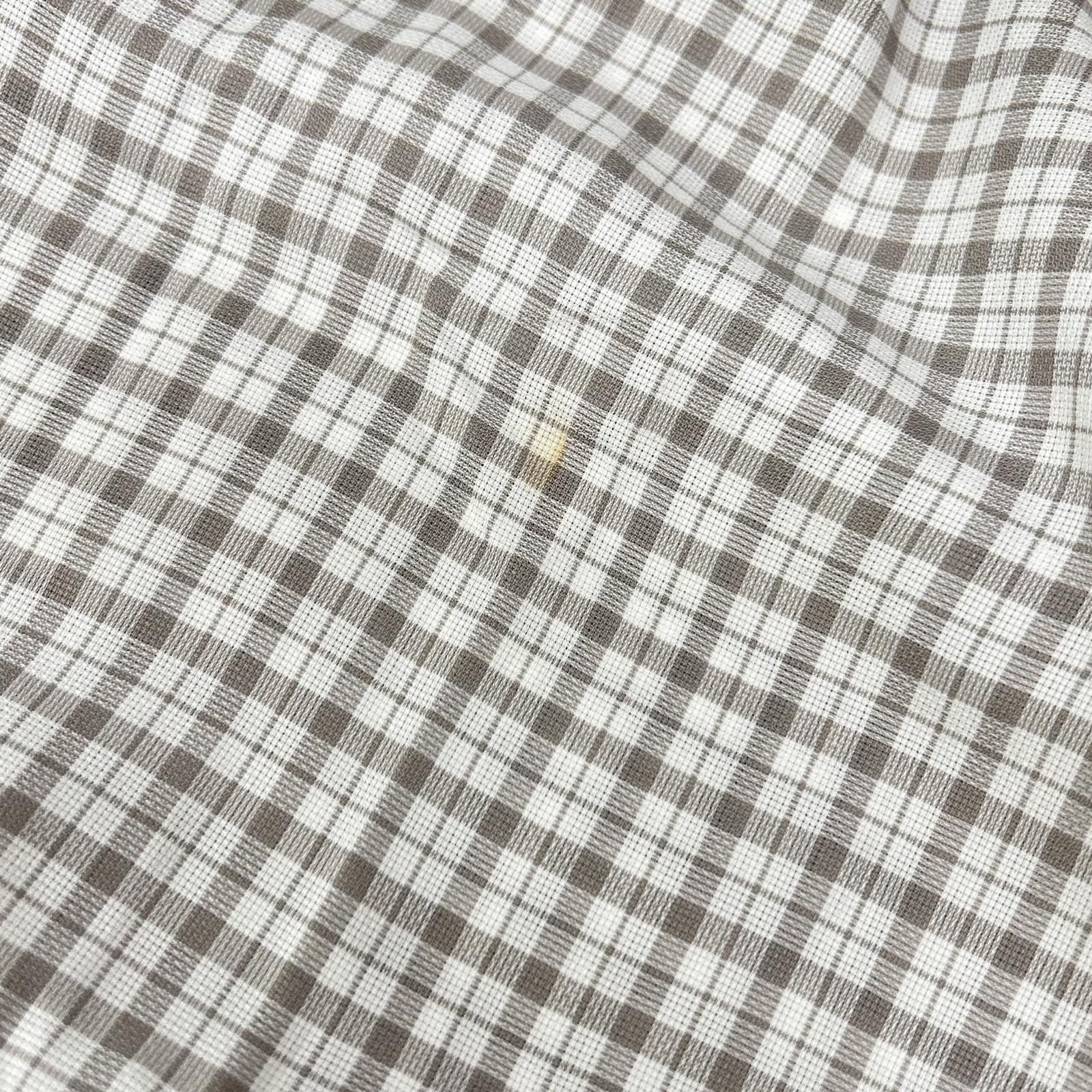 HERMES エルメス 長袖シャツ セリエボタン グレー チェック 42-16 1/2