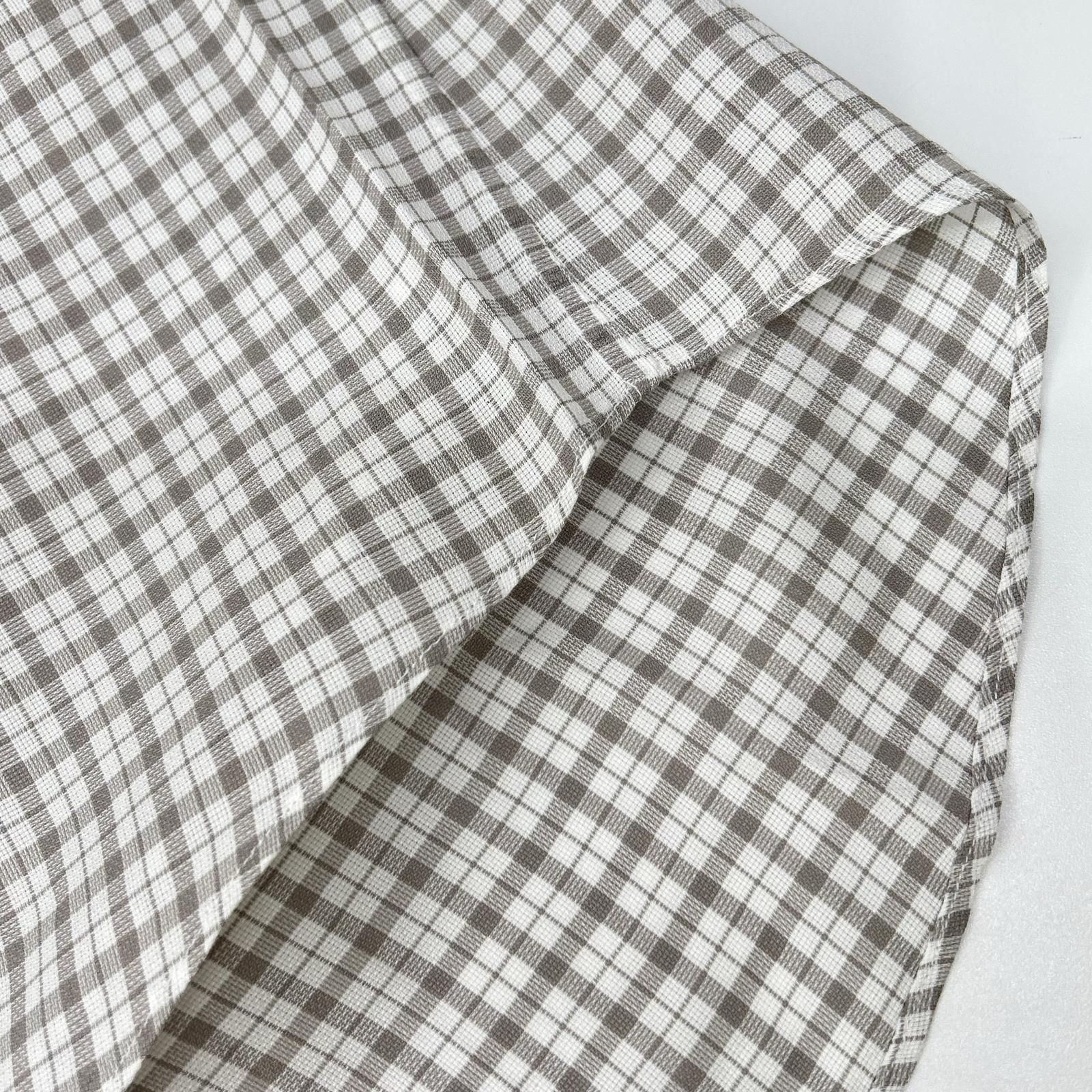 HERMES エルメス 長袖シャツ セリエボタン グレー チェック 42-16 1/2