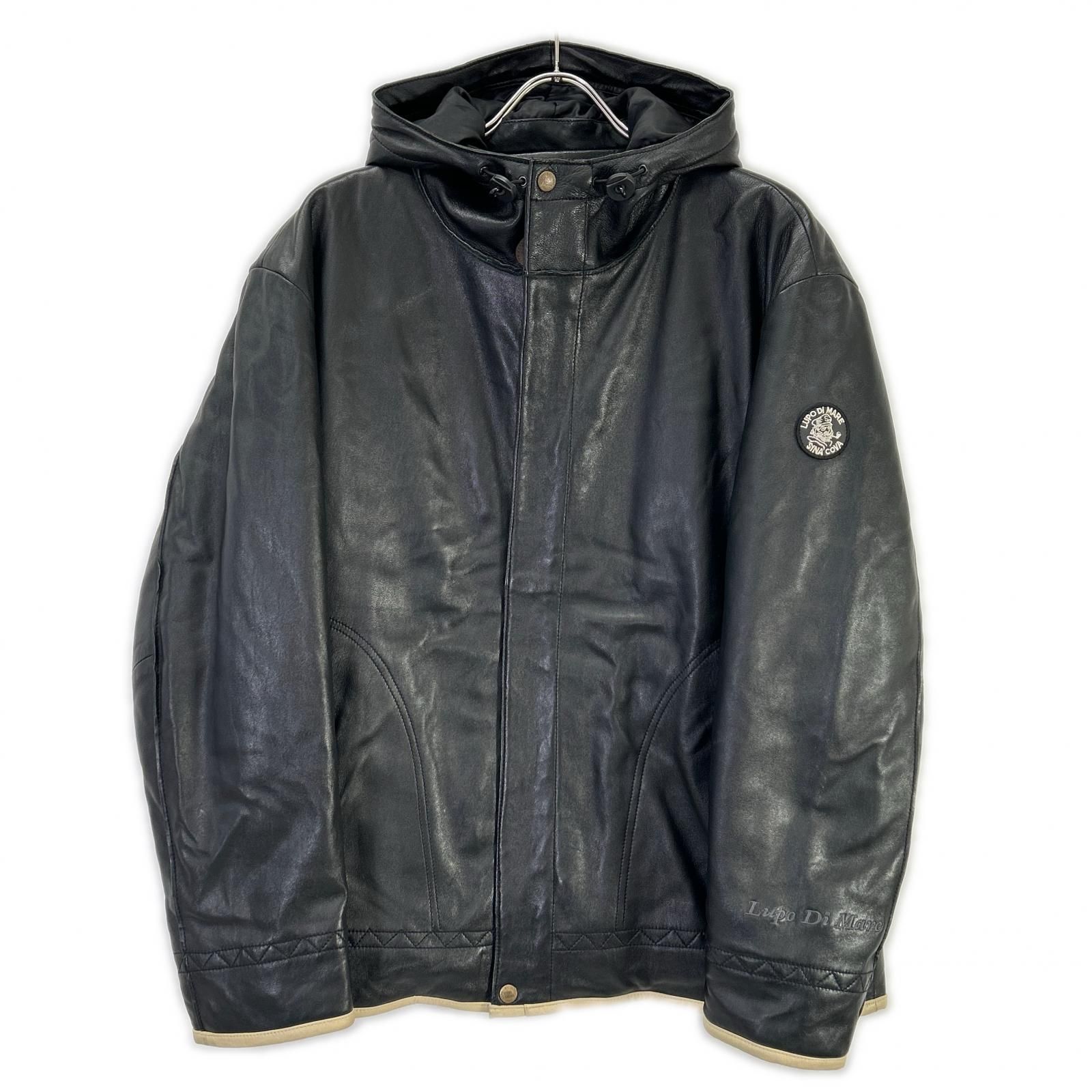 SINACOVA シナコバ 7853260 ブラック ラムレザー ジップ ジャケット L
