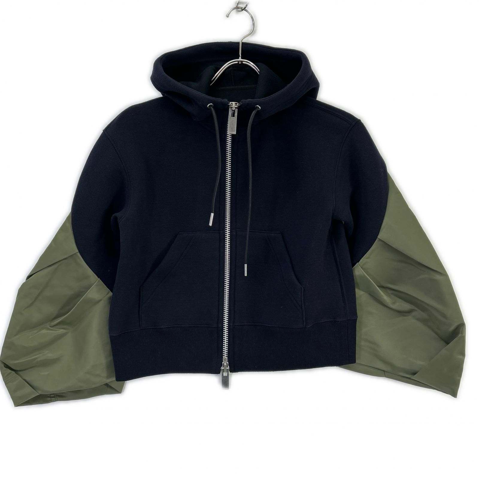 sacai サカイ 23年 23-06681 ネイビー MA-1 Sponge Sweat Hoodie